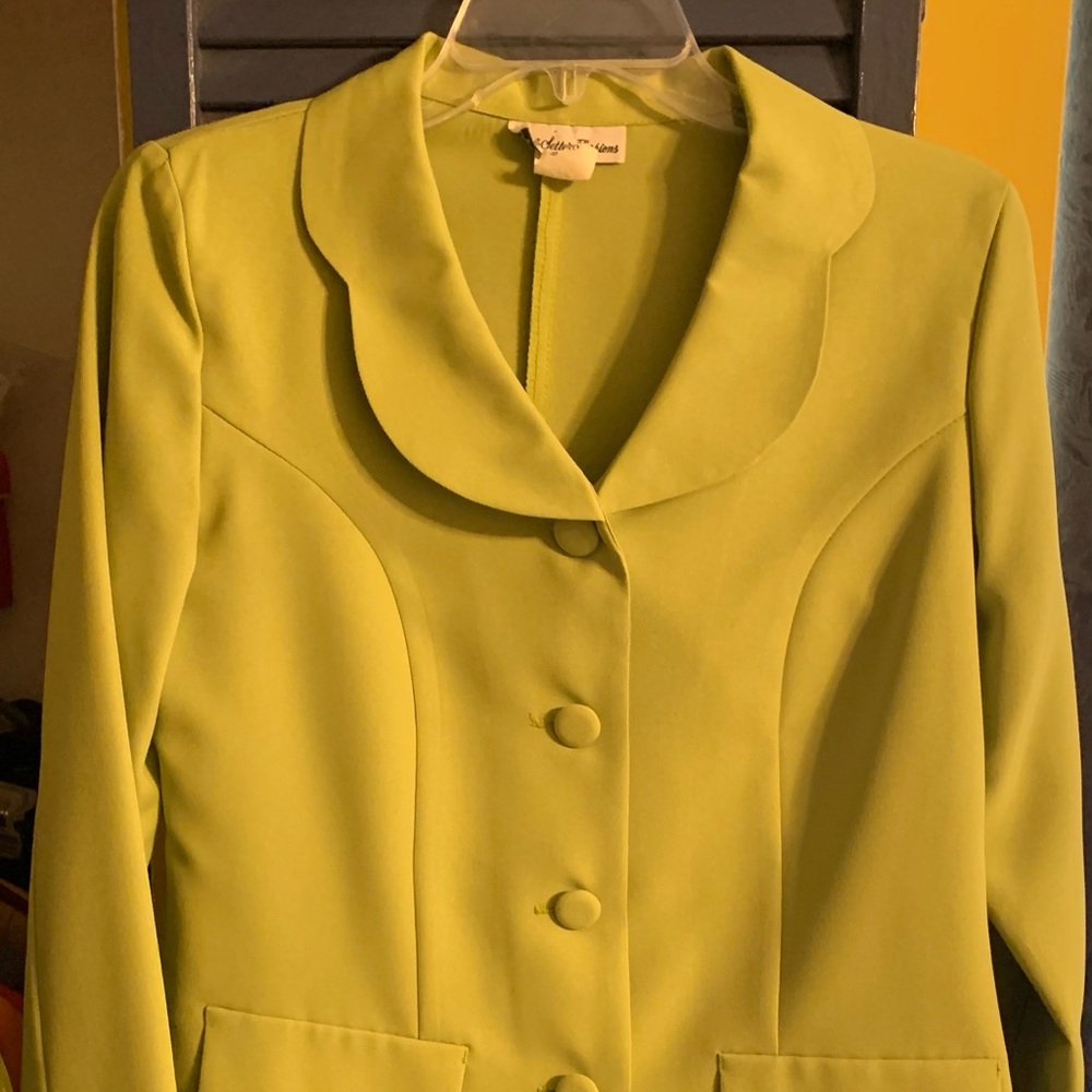 Size 6 lime green Blazer and skirt suit.